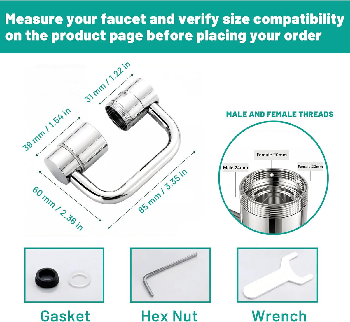 Faucet Extender for Toddlers,1080° Swivel 2-Spray Sink Aerator (Black)